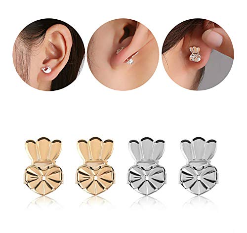 ZoWe Magic Earring Backs Lifters, 9 Pares de elevadores de Pendiente hipoalergénicos Ajustables para Todos los Pendientes de Poste