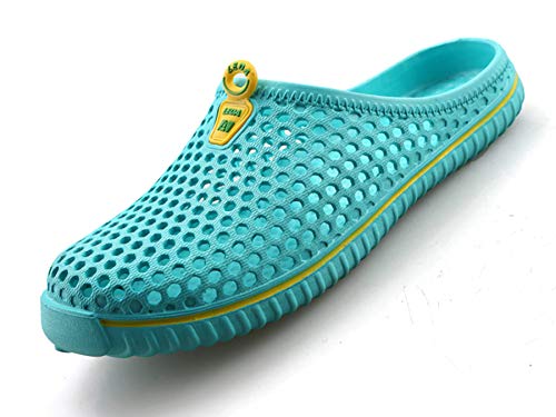 Zuecos de Verano para Mujer Hombre Antideslizante Respirable Zapatillas de Playa Azul 44
