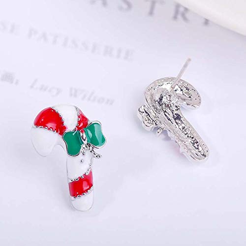 Zuiaidess Pendientes De Navidad - Pendiente De Botón De Declaración De Mujer con Muleta De Alce De Árbol De Navidad, Accesorios De Fiesta Americana, Regalo De Joyería Femenina, 1