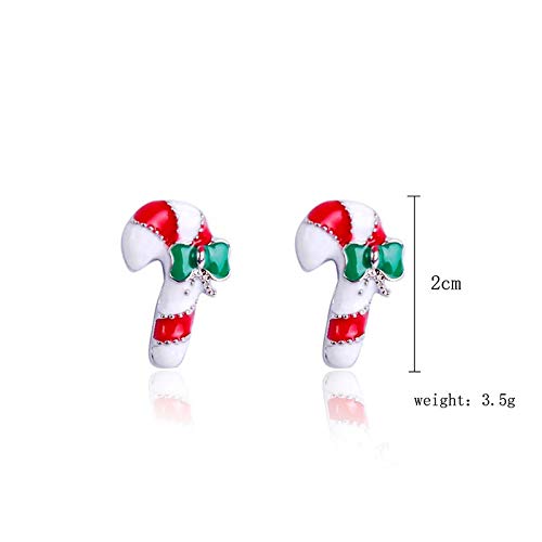 Zuiaidess Pendientes De Navidad - Pendiente De Botón De Declaración De Mujer con Muleta De Alce De Árbol De Navidad, Accesorios De Fiesta Americana, Regalo De Joyería Femenina, 1