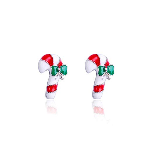 Zuiaidess Pendientes De Navidad - Pendiente De Botón De Declaración De Mujer con Muleta De Alce De Árbol De Navidad, Accesorios De Fiesta Americana, Regalo De Joyería Femenina, 1
