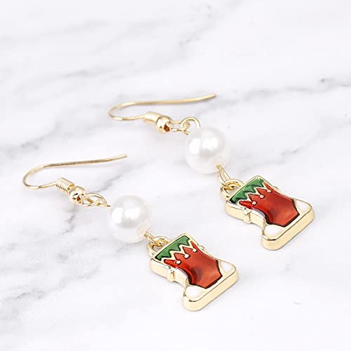 Zuiaidess Pendientes De Navidad - Simulación De Personalidad Guantes De Árbol De Navidad Pendientes De Muleta, Regalos De Joyería con Dijes Femeninos, Adornos Americana, 1