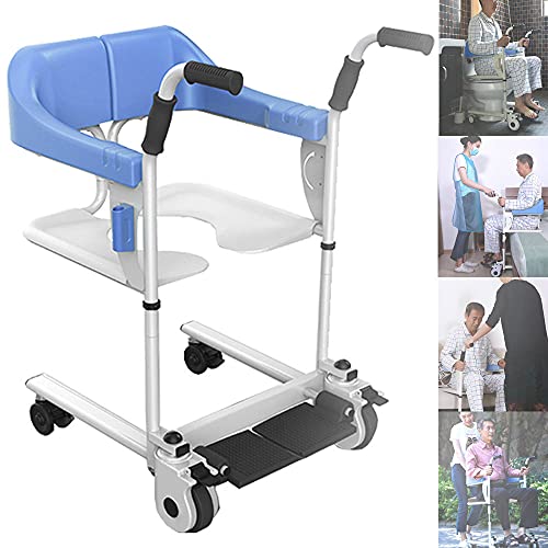 ZWJABYY Elevador para Silla De Ruedas,Gruas para Personas Mayores,BañO Sillas De Ruedas,Silla De BañO con Inodoro para Ancianos Discapacitados,120Kg/265 LB De Carga,ComfortEdition-Lightblue