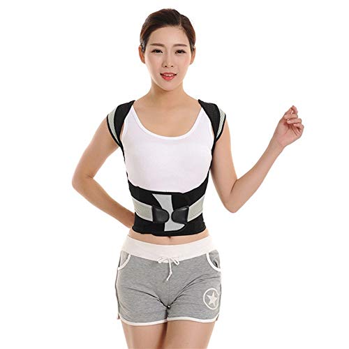 ZWQASP Volver Postura jorobada Correcta corrección del Apoyo Trasero Tronco escoliosis Lumbar espinal Soporte Curvo Ortesis Fijación (Color : Gray, Size : S)