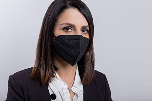 10 Mascarillas FFP2/KN95 Negras Homologadas de Certificación CE sin Válvula de 4 Capas, Máscara Protectora Polvo y Partículas|Mascarilla de Protección Personal con Filtros de Calidad BFE≥95, 10 Piezas