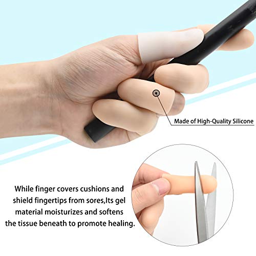 12 piezas Protector de Dedos Gel Funda Finger Protector Casquillos Dedos Mano de Silicona Manga de Dedos,para Agrietamiento de Dedo Gatillo de Dedo