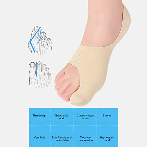 2 pares de correctores de juanete con férula de juanete, calcetines de juanete para el alivio dolor juanete de Hallux Valgus, corrector de juanete para deporte - Enderezadora dedo gordo(S)