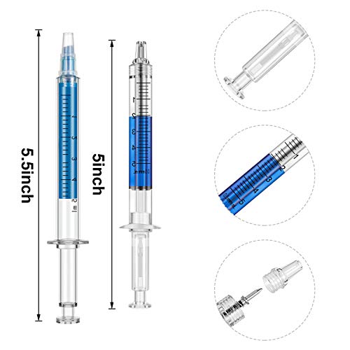24 Piezas Bolígrafo Jeringa Pluma de Resaltador de Jeringa Pluma de Aguja Fluorescente de Novedad Favores Regalos de Fiesta Navidad para Uso Escolar Oficina, Colores Variados
