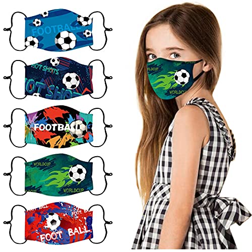 5 Piezas Niña Niños Bufanda Ropa de algodón Reutilizable Lavable, Infantil Patrón de Dibujos Animados Adecuado para Viajes Escolares y Clases