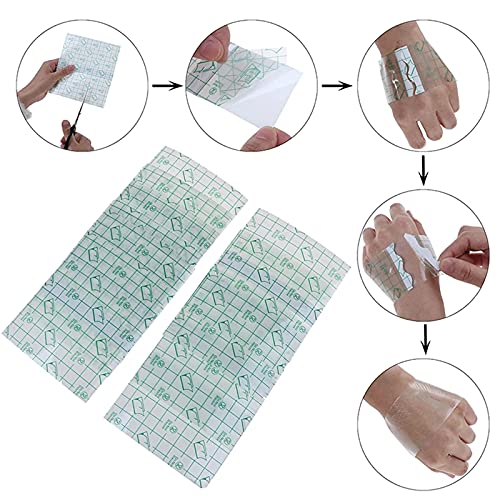 50 Hojas Vendaje de Tatuaje Vendaje para el Cuidado Posterior del Tatuaje Venda de Película Transparente Vendas Protectoras Curativas de la Segunda piel Vendas Adhesivas Vendas