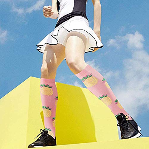 ACTINPUT Medias de Compresion para Mujer y Hombres,4 Pares Calcetines de Compresión enfermera, Correr, Volar, Viajar, Varicosas, Deportivo, Embarazo(Multicolor 02 - Rosa,S-M)
