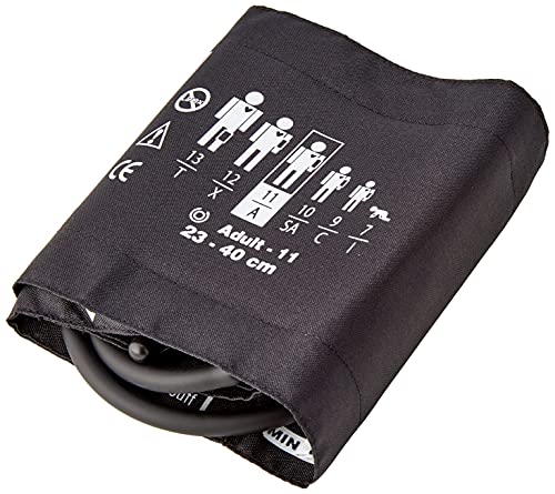 ADC Multikuf 731 Kit EMT de 3 puños con 804 esfigmomanómetro aneroide de palma, para adultos pequeños, adultos y adultos grandes (19-50 cm), estuche de almacenamiento de nylon con cremallera