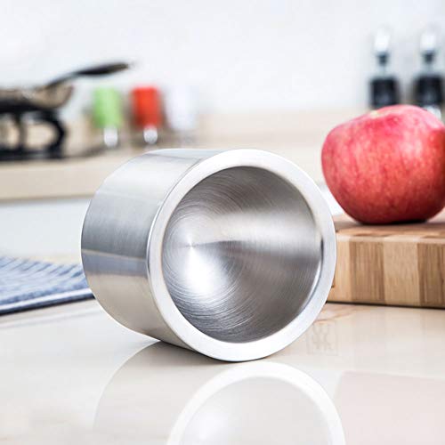 Adnikia Juego de Mortero y Pilón de Acero Inoxidable con Tapa y Base de Silicona Antideslizante, Píldora de Metal y Triturador de Especias, Pequeño Molinillo de Mano para la Farmacia de la Cocina