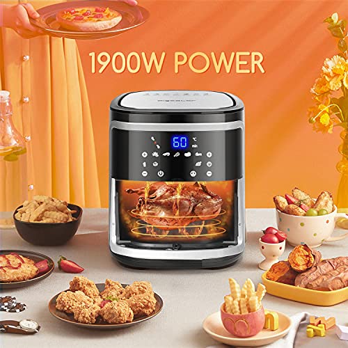 Aigostar Smart Cube - Freidora de aire inteligente sin aceite, 1900W, 7L. Modo manual, pantalla LED táctil, 7 funciones preestablecidas + mantener caliente y modo manual. Conexión Wifi. Libre de BPA