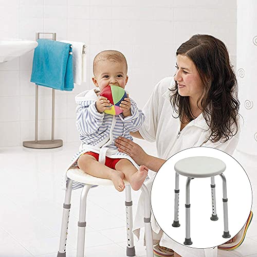 Ajustable en altura redonda taburete de ducha, baño de ducha Discapacidad asiento del banco taburete silla con respaldo, for personas mayores, personas discapacitadas Asientos for ducha de hidromasaje