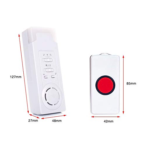 ALEENFOON InaláMbrico Buscapersonas Personas Mayores BotóN De Llamada Alarma InaláMbrica Hogar Beeper Sistema De Alarma para Casa Alerta Seguridad Alarma Llamada De Emergencia, 1 in 2