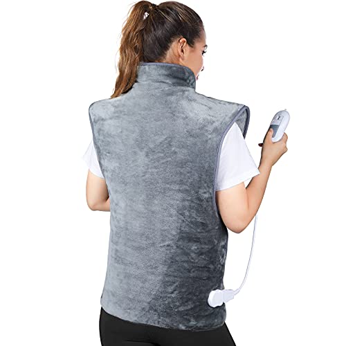 Almohadilla Eléctrica Térmica, 60*100 cm Manta Electrica Lumbar de Espalda y Cuello, Calentamiento Rápido, 3 Niveles de Calor, Apagado Automático, Manta Eléctrica para el Alivio del Dolor de Espalda