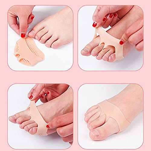 Almohadillas Suaves Gel Reutilizables Almohadilla Gel El Antepié Silicona Plantillas Antepié CojíN Bola del Pie con Almohadilla Gel Silicona para pies diabéticos,callosidades,ampollas(10 PCS)
