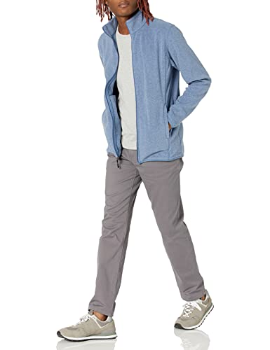 Amazon Essentials - Chaqueta de forro polar con cremallera completa para hombre, Azul (Blue Heather), US L (EU L)