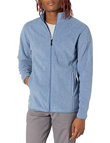 Amazon Essentials - Chaqueta de forro polar con cremallera completa para hombre, Azul (Blue Heather), US L (EU L)