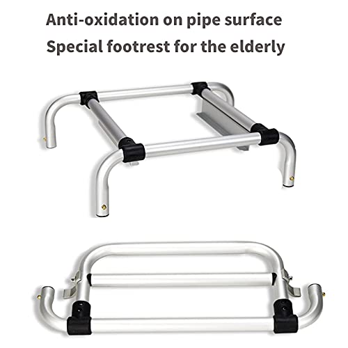 Andador con ruedas de aluminio de cuatro ruedas, ayuda para caminar, silla de inodoro con inodoro para ducha, silla plegable portátil con inodoro incorporado, ayudas para la movilidad, silla de viaje