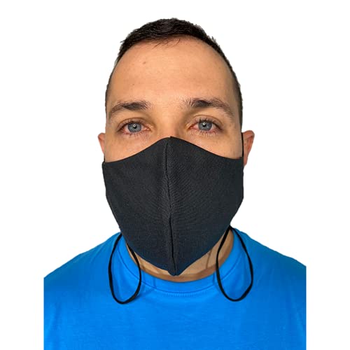 ANILEV UNA Mascarilla reutilizable higiénica de tela homologada lavable con colgante y reguladores 3 capas para hombre hecha en España