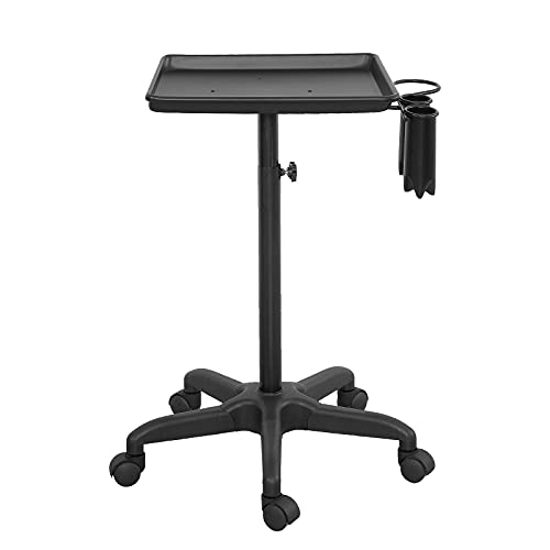 ANYURAN Carro de la Bandeja del salón, Bandeja Mayo de Alta Resistencia Bandeja rodante médica Bandeja para Instrumentos médicos Se Puede Levantar y Plegar para clínicas, Tiendas de Tatuajes, SPA
