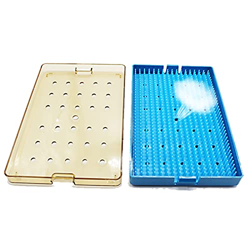 ANYURAN Contenedor de Bandeja de esterilización de Metal quirúrgico, Caja de esterilización de Instrumentos quirúrgicos portátil con una Bandeja de Herramientas de Tatuaje quirúrgico de Alfombrilla,E