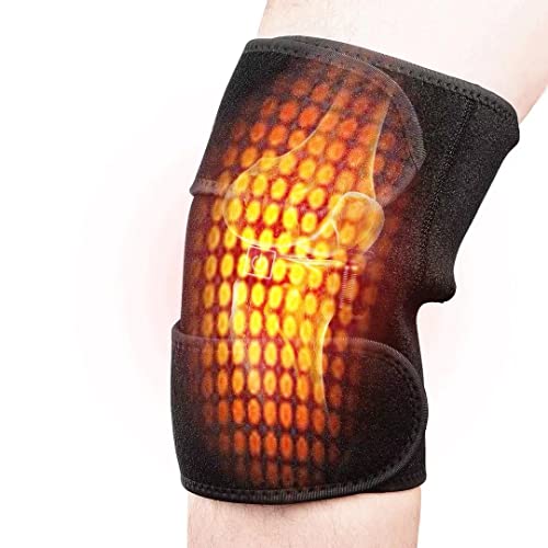 AODALIY Rodillera con calefacción para hombres y mujeres con 3 ajustes de temperatura, terapia de calor para esguince, artritis, alivio del dolor de rodilla, masajeador, rodillera con adaptador de CA