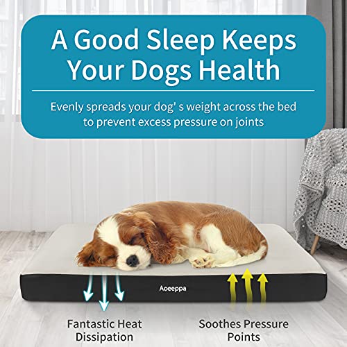 Aoeeppa Cama Perro Ortopédica, Cojines para Perros Espuma con Memoria, Colchón Perro Lavable con Funda Desenfundable, Antideslizante y lmpermeable, XL (102x72x8cm)