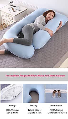ARNTY Cojin Embarazada Dormir,Almohada Embarazada Dormir Multifuncional en Forma de u,Almohada de Cuerpo para Soporte para Hombros, Caderas, Piernas, Vientre (Azul)