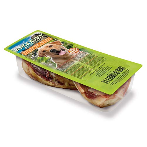 ARQUIVET - 2 Medios Huesos de jamón Serrano 100% Natural - Snacks Naturales para Perros de Todas Las Razas - Premios para Perros - Fortalecedor de Dientes - Hueso para Masticar Perros