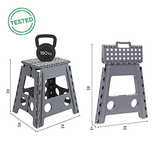 Arregui TB-039-G Taburete Plegable Multiuso, 39 cm de altura, gris