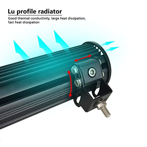 AUXTINGS 50 cm 20 pulgadas 126W LED Light Barra de luz Combinador de inundación con arnés de cableado Kit + Placa de montaje Soporte para camiones ATV SUV 4x4 JP Truck Boat