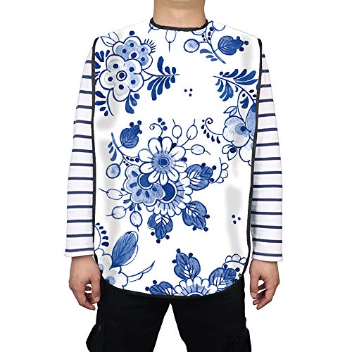 Babero Impermeable Para Adultos TUYU, Es Reutilizable, Colector De Migas Y Además Extra Largo, unisex para mayores TYDYL456 (Color N.º 1)