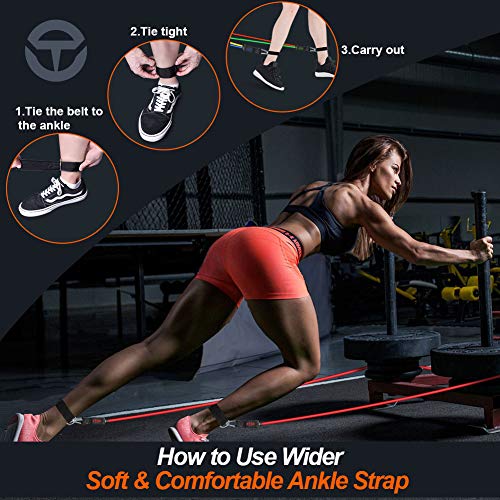 Bandas Elasticas Musculacion,Set de Bandas de Resistencia con Cinco Tubo de Látex，Correas de Tobillo, Fortalecedor de Manos y Anclaje para Puerta, Musculacion，Yoga, Pilates， Hombre y Mujer