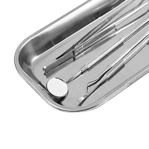 Bandeja de instrumentos - 3Pcs Bandeja quirúrgica médica Bandeja dental Contenedor de objetos punzantes Herramienta útil para laboratorio, hospital, clínica, acero inoxidable 201