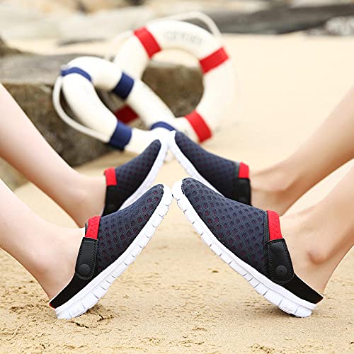 BDBD Sandalia Casual con Tiras,Pareja de Verano en línea Media Bolsa Sandalias, Cave Playa Perezosa Medio Zapatillas-Luna Negra_45,Sandalias ortopédicas