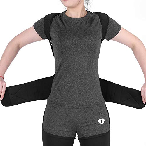Belissy Corrector de postura ajustable, corrector lumbar, color negro