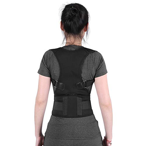 Belissy Corrector de postura ajustable, corrector lumbar, color negro