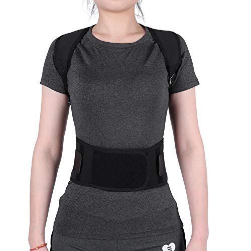 Belissy Corrector de postura ajustable, corrector lumbar, color negro