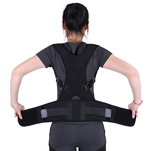Belissy Corrector de postura ajustable, corrector lumbar, color negro