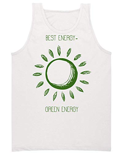 Best Energy - Green Energy Green Sun Shinning Renewable Resources Clean Energy Water Wind and Sun Camiseta sin Mangas para Hombre Large