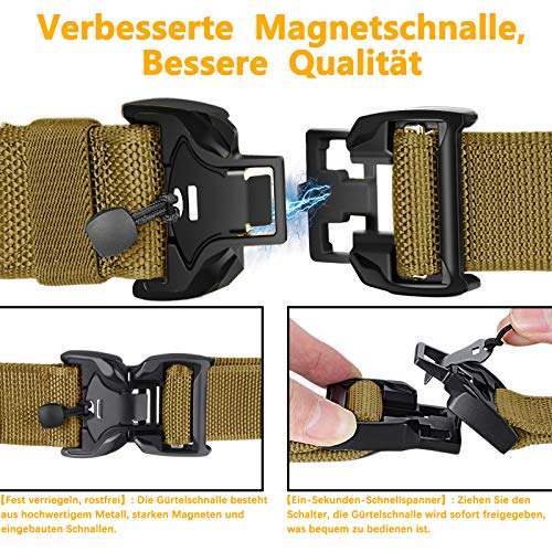BESTKEE Cinturon Hombre, Cierre Automático y Hebilla Magnética de Liberación Rápida. Cinturon Tactico de 3,8 cm de ancho