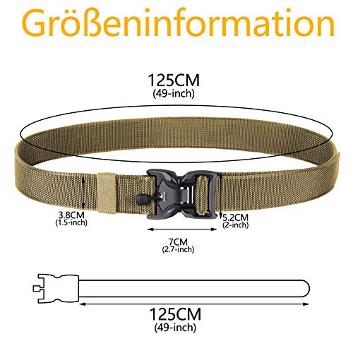 BESTKEE Cinturon Hombre, Cierre Automático y Hebilla Magnética de Liberación Rápida. Cinturon Tactico de 3,8 cm de ancho