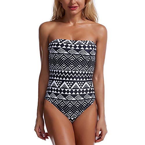 Bikini de Traje de Baño de una Pieza con Hombros Descubiertos y Retazos a la Moda para Mujer Monokini