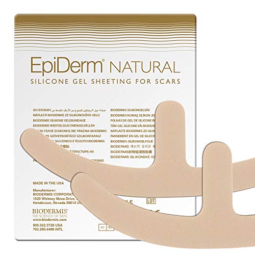 BIODERMIS Epiderm - Tiritas para cicatrices, masteopexia natural, de silicona, 1 x 2 unidades, autoadhesivas, para el cuidado de cicatrices en el pecho y para mejorar cicatrices antiguas