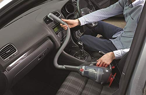 Black+Decker ADV1200 Aspirador de Mano Potente para Coche, ciclónico, 12 V, Gris y Rojo