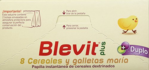 Blevit Plus Duplo Papilla 8 Cereales y Galletas María, desde los 5 Meses, 600g