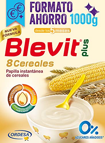 Blevit Plus Papilla de 8 Cereales para Bebé, con Avena y Trigo, 1000g